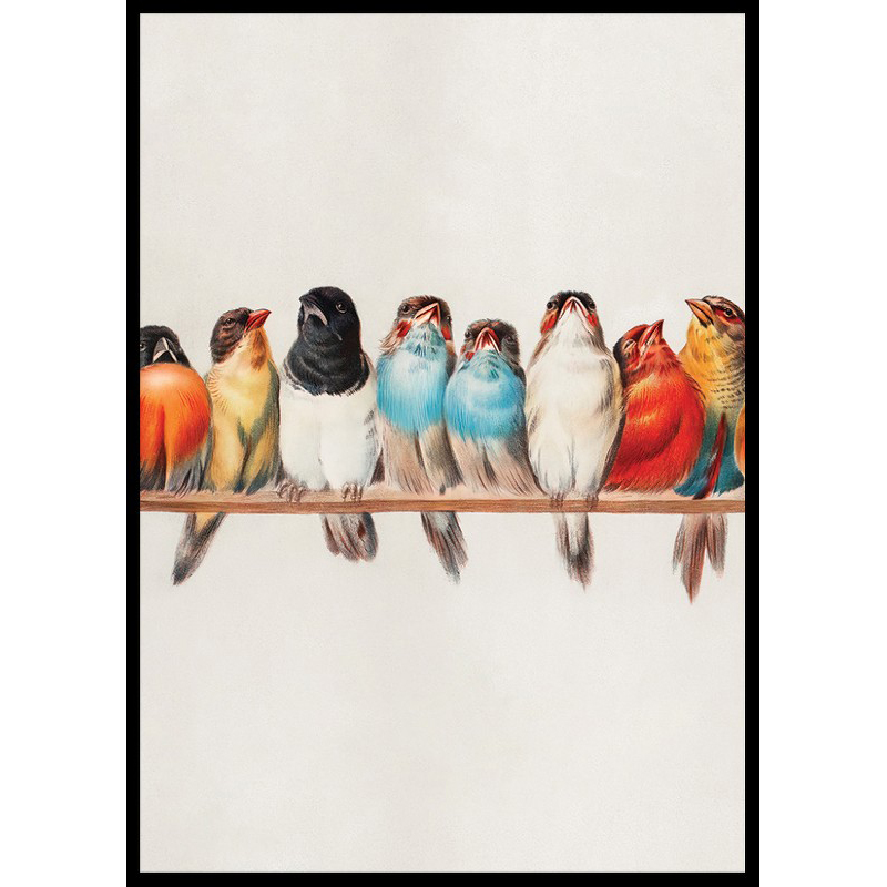 Poster Gallerix Birds In A Row Portrait