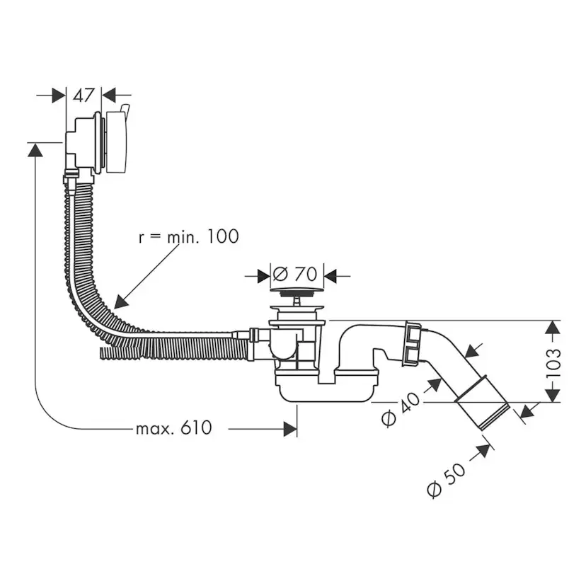 Avloppsset Hansgrohe Flexaplus S