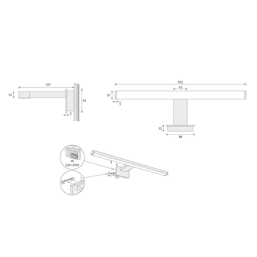 Spegelbelysning Vedum Broby LED