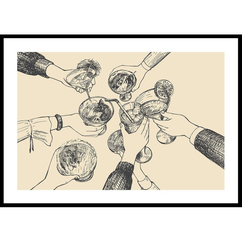 Poster Gallerix Vintage Drinks Drawing
