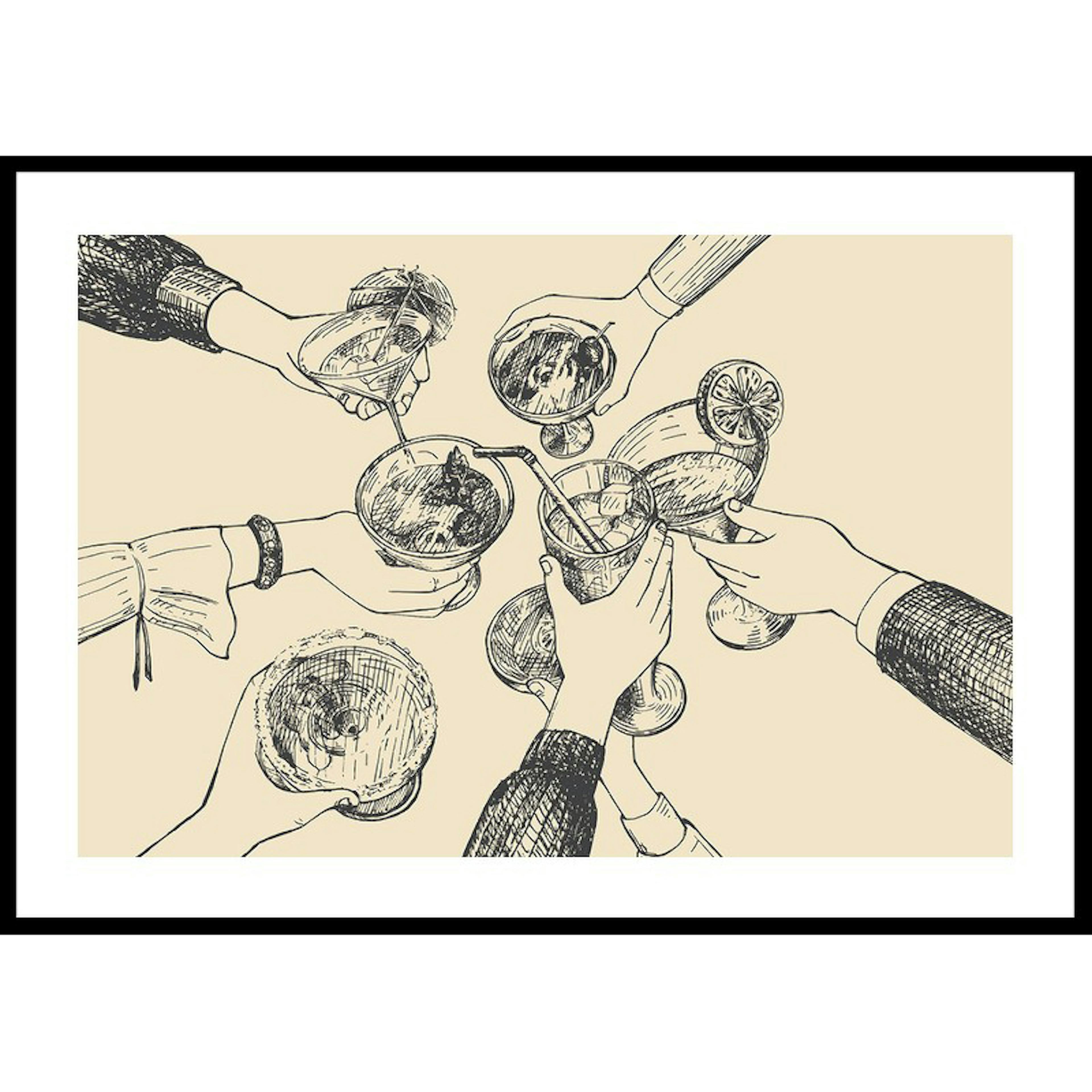 Poster Gallerix Vintage Drinks Drawing