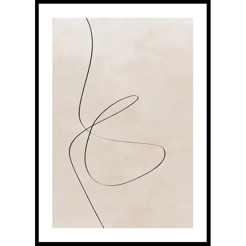 Poster Gallerix Line Art Abstract Shapes No2