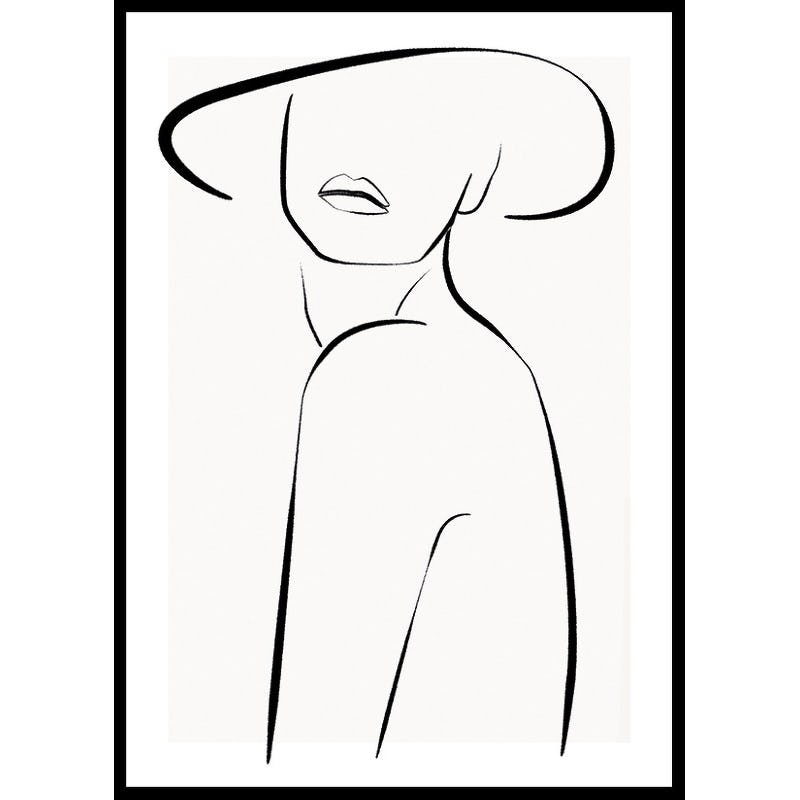 Poster Gallerix Posing In Hat Line Art