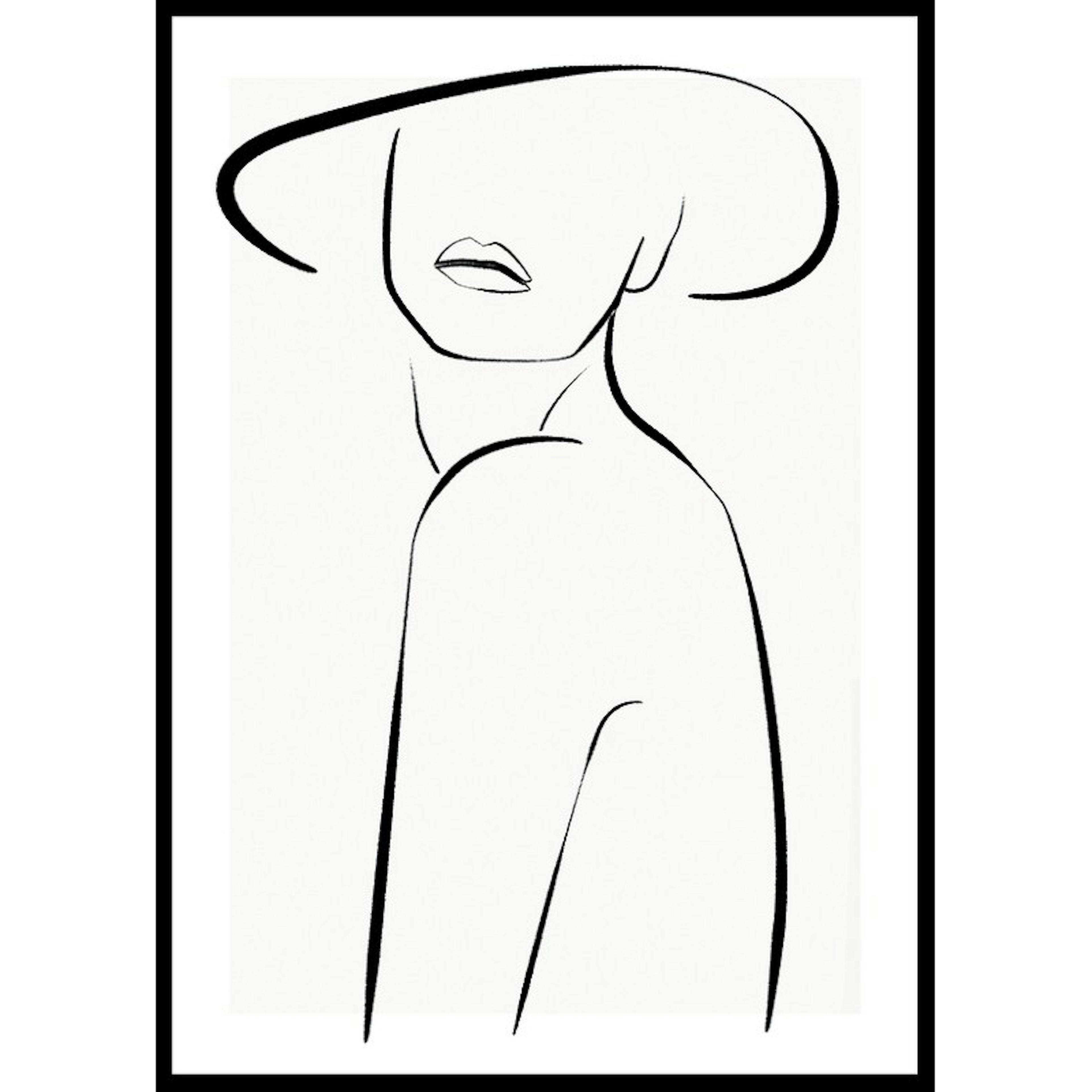 Poster Gallerix Posing In Hat Line Art