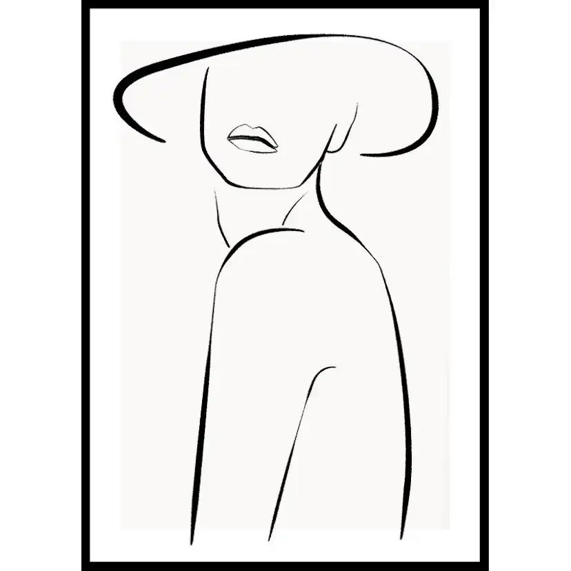 Poster Gallerix Posing In Hat Line Art