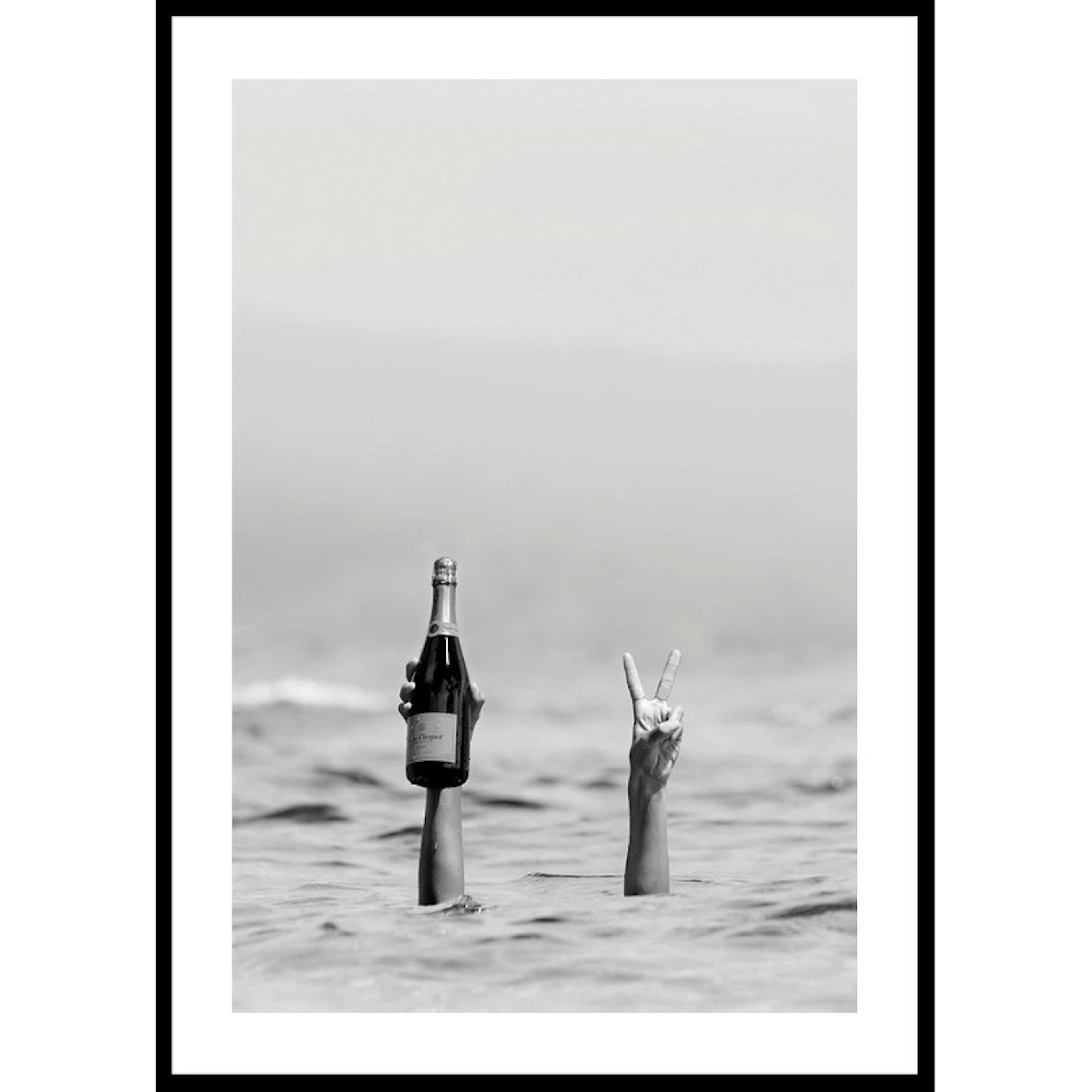 Poster Gallerix Champagne Victory B&W