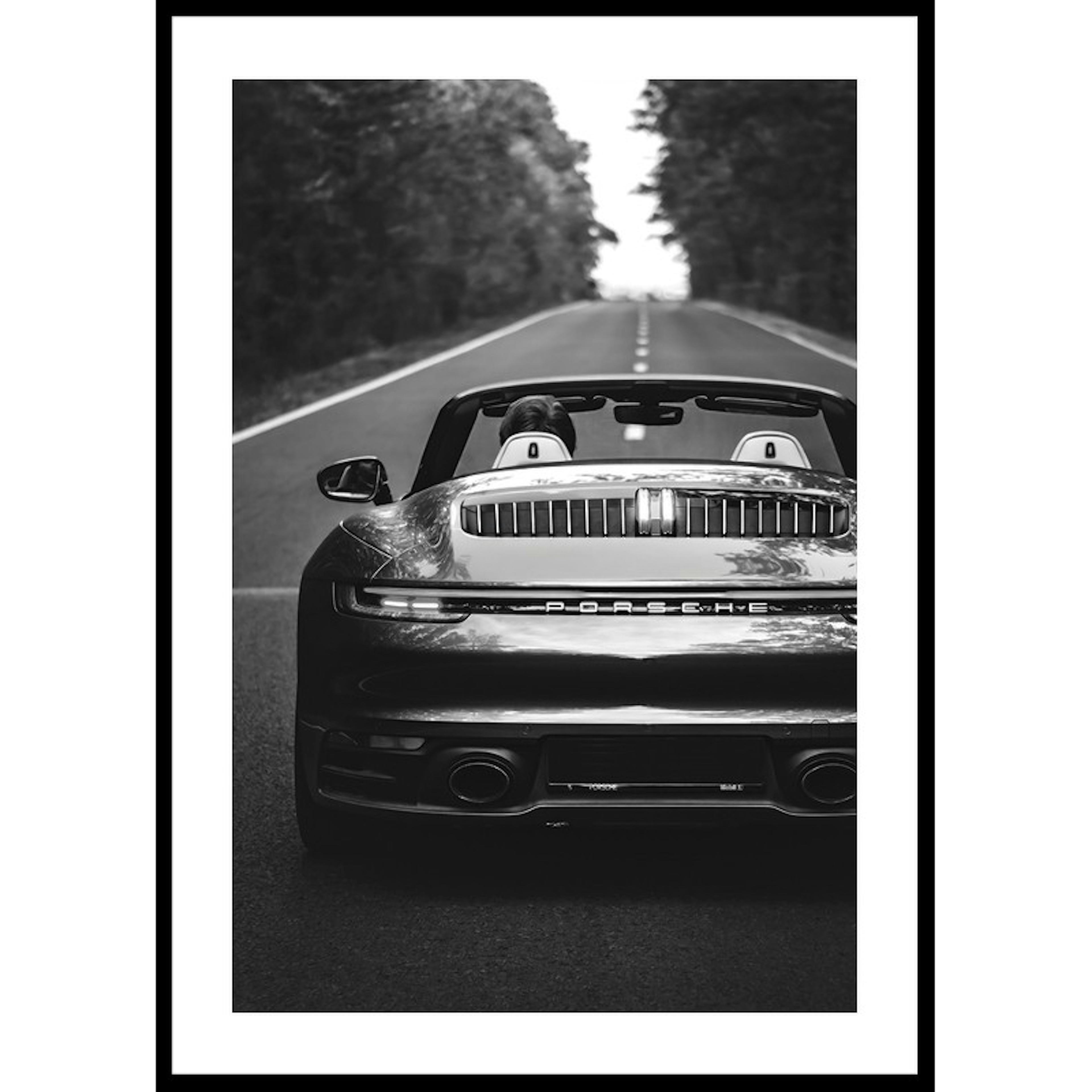 Poster Gallerix Porsche 911 Carrera 4s Rear B&W