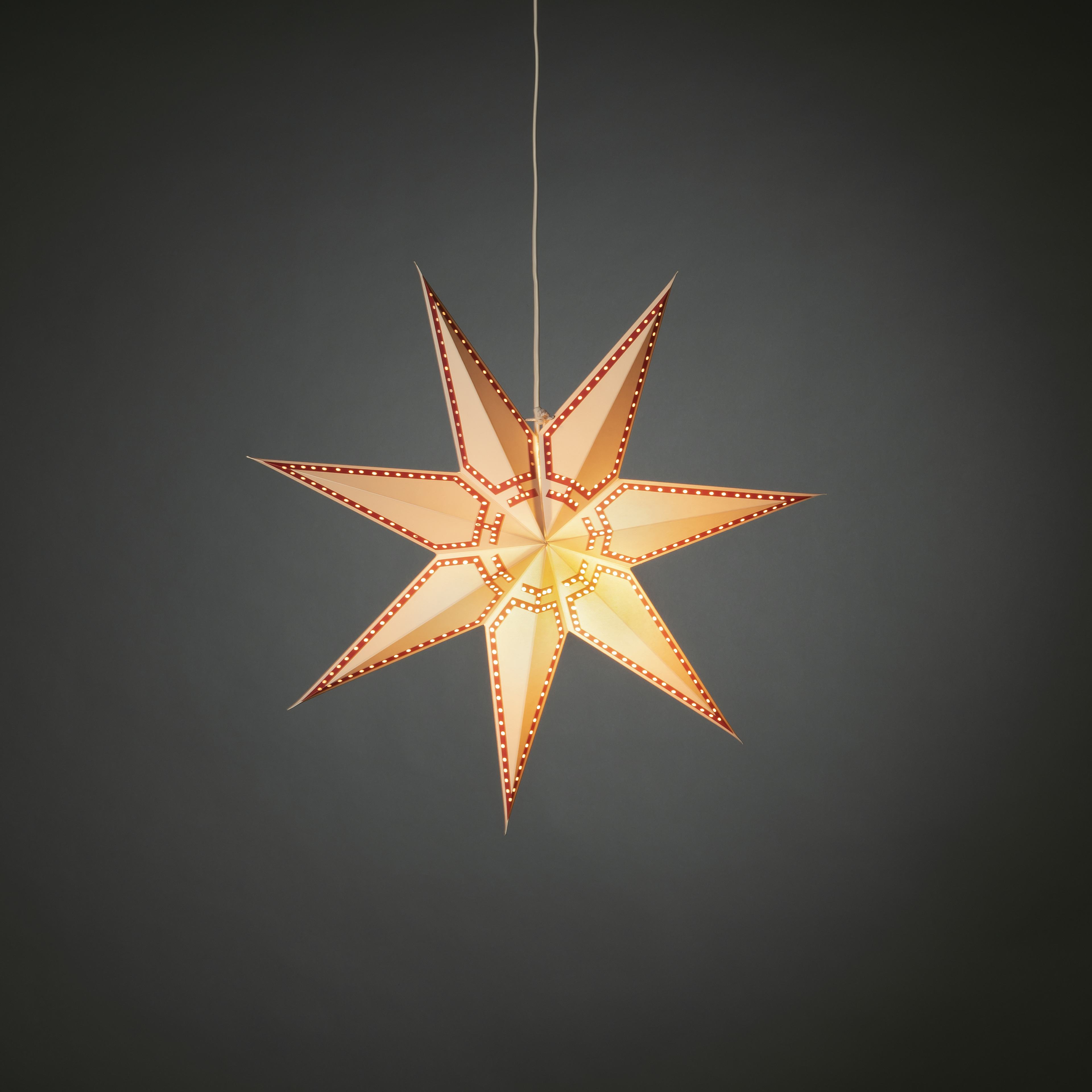 Adventsstjärna Gnosjö Konstsmide Rödmönstrad 60 cm