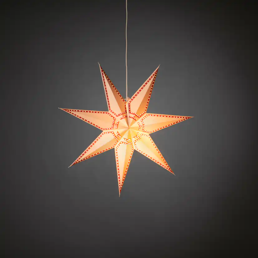 Adventsstjärna Gnosjö Konstsmide Rödmönstrad 60 cm