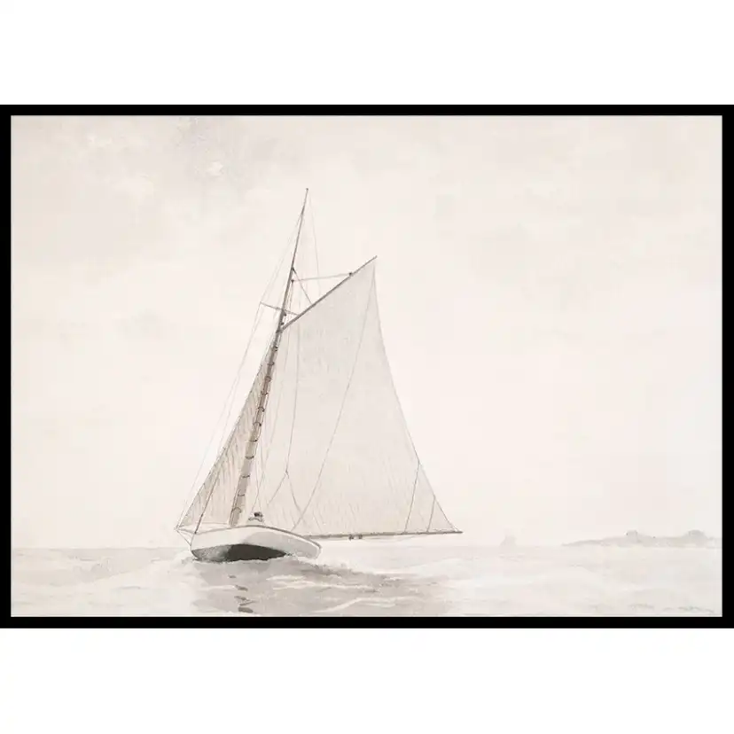 Poster Gallerix Sailing Off Gloucester By Winslow Homer