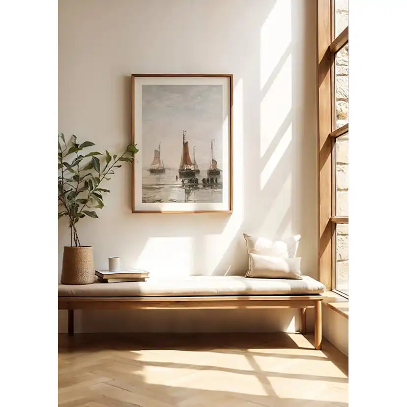 Poster Gallerix Scheveningse Bommen Voor Anker By Hendrik Willem Mesdag