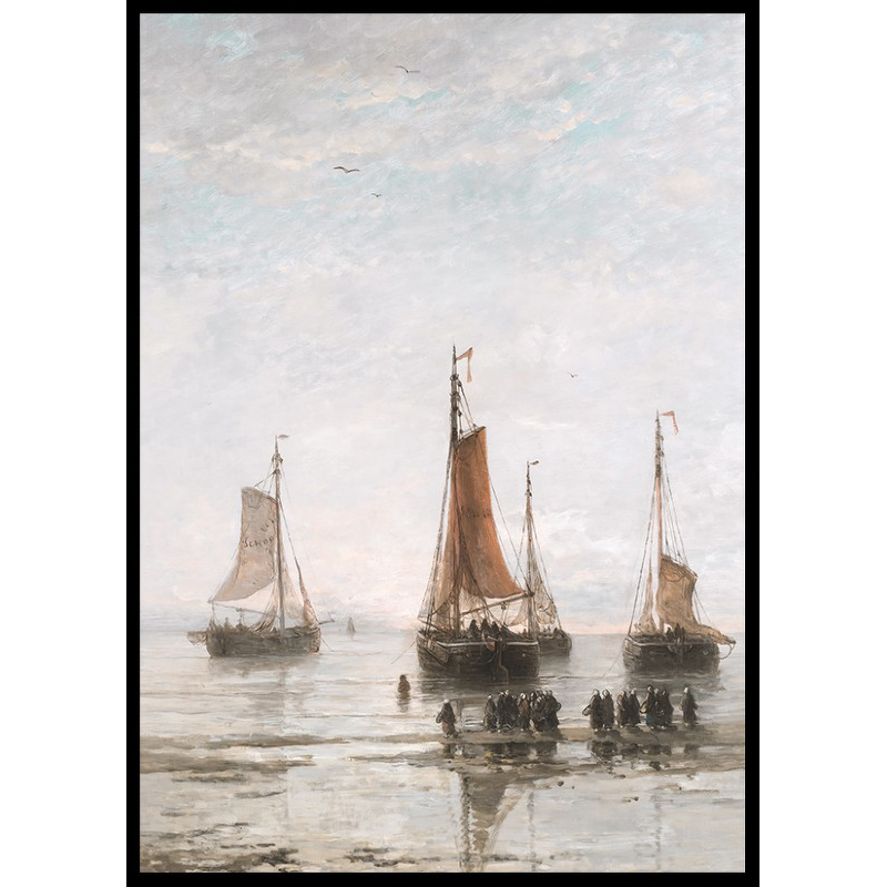 Poster Gallerix Scheveningse Bommen Voor Anker By Hendrik Willem Mesdag
