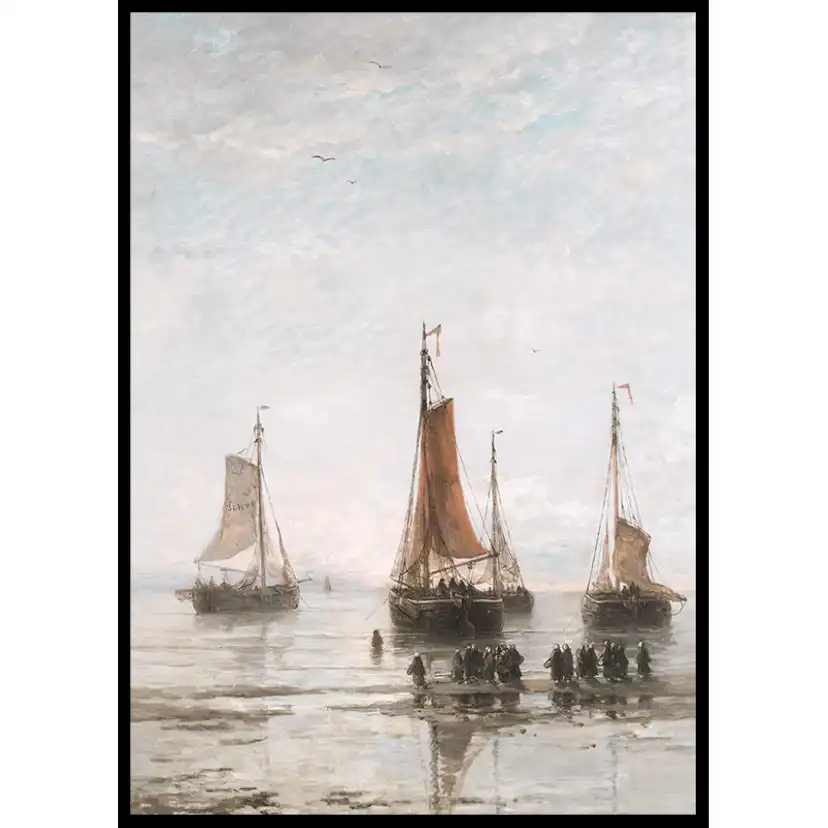Poster Gallerix Scheveningse Bommen Voor Anker By Hendrik Willem Mesdag