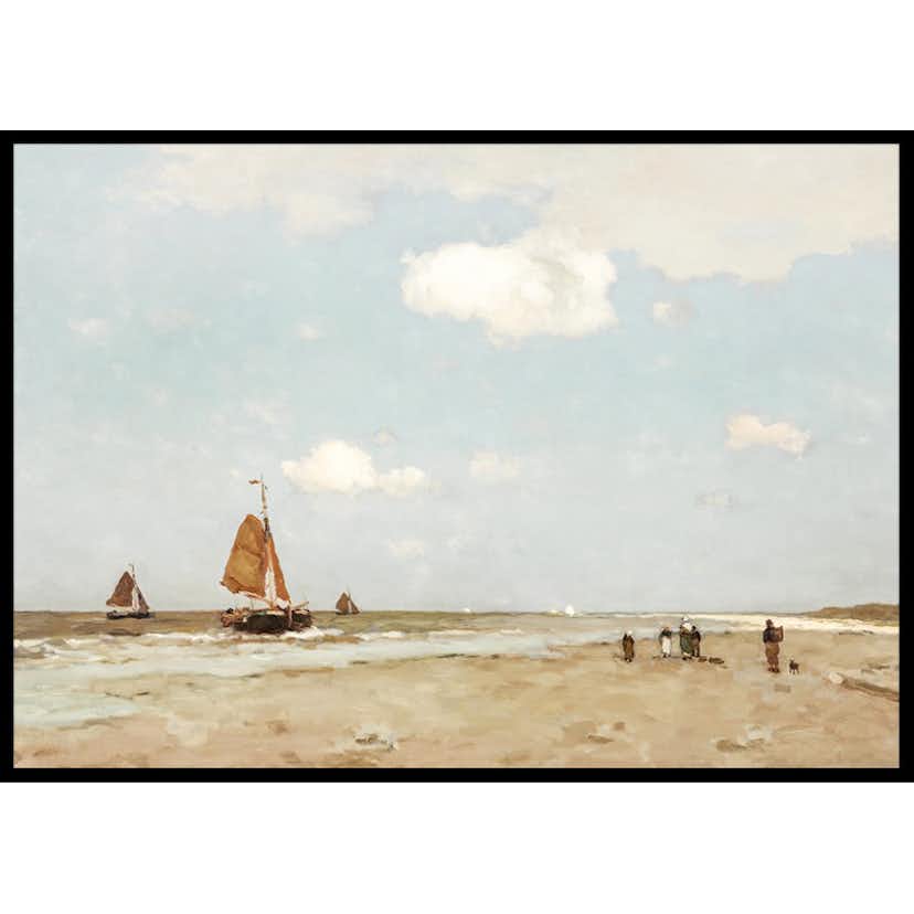 Poster Gallerix Beach Scene By Jan Hendrik Weissenbruch