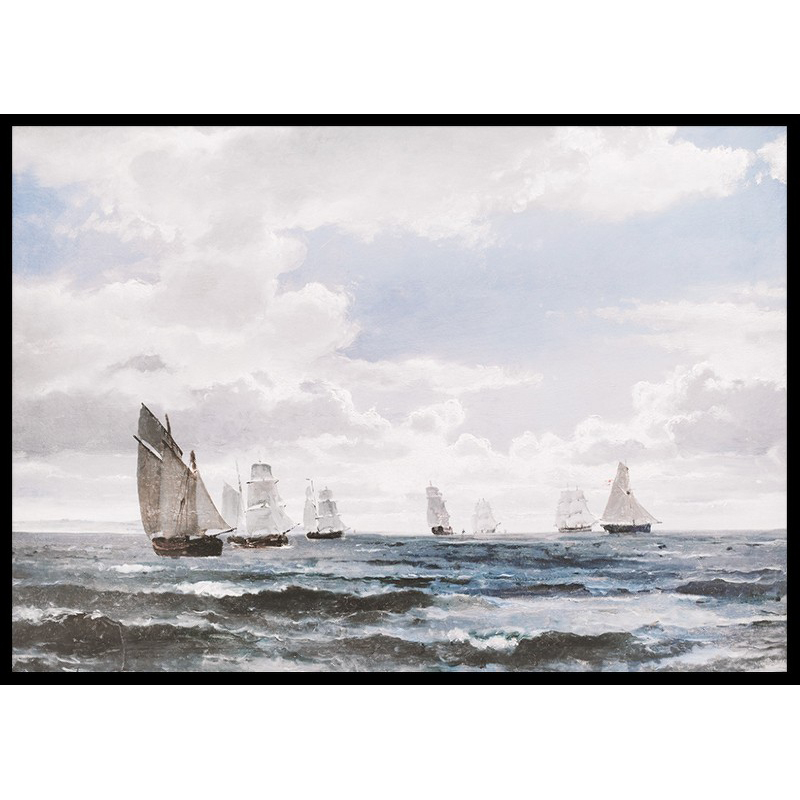 Poster Gallerix Sejlskibe I Sundet Syd For Kronborg By Carl Frederik Sørensen