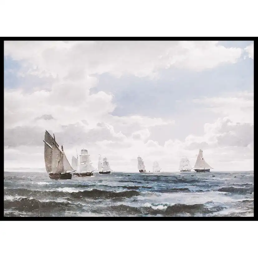 Poster Gallerix Sejlskibe I Sundet Syd For Kronborg By Carl Frederik Sørensen