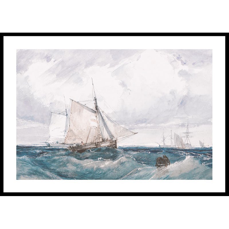 Poster Gallerix A Cutter And Other Shipping In A Breeze By Richard Parkes Bonington