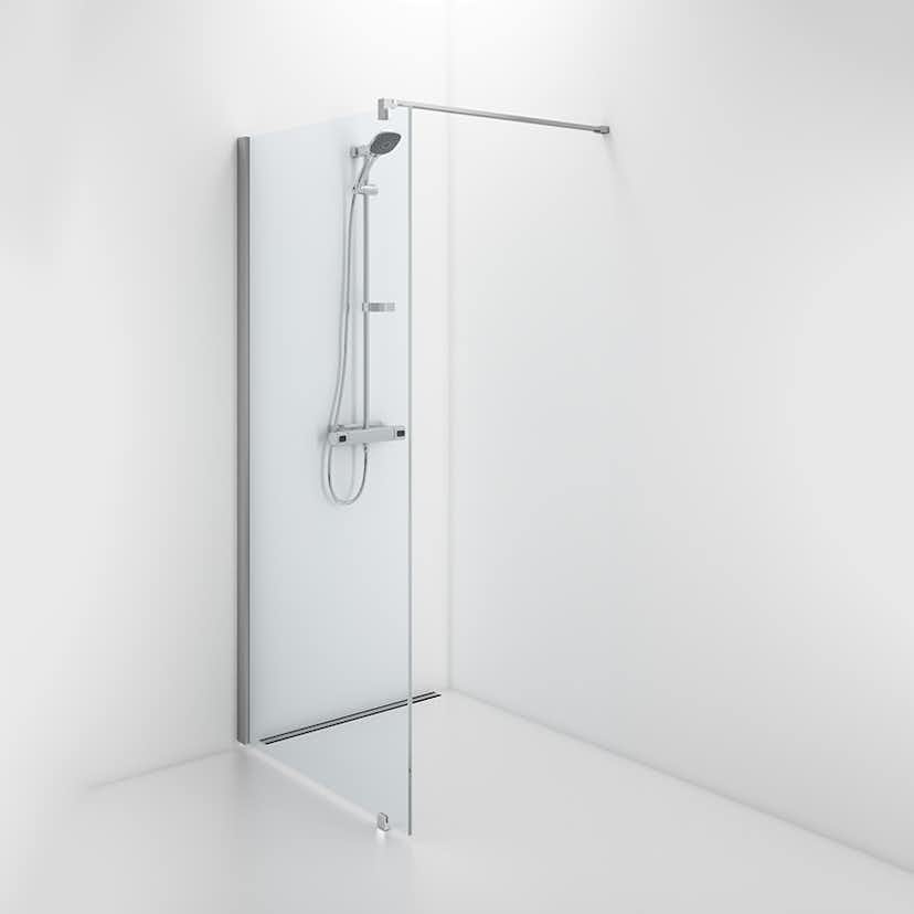 Duschvägg Contura Shower Space SFNK Fast med Väggstag