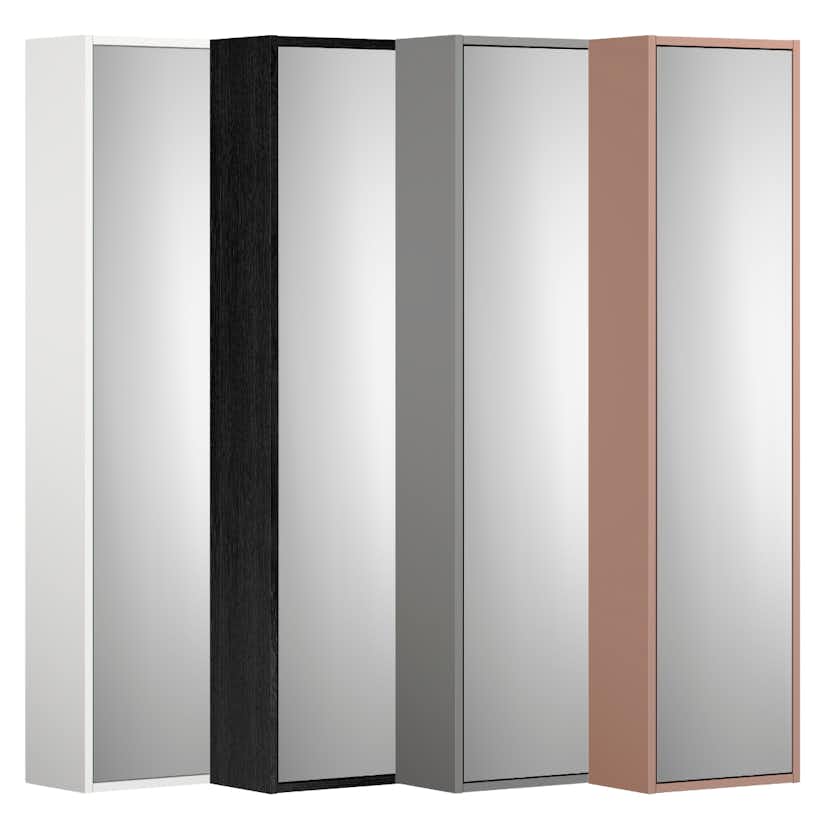 Högskåp Badrum Gustavsberg Artic Small med Spegeldörr Svart Askfaner