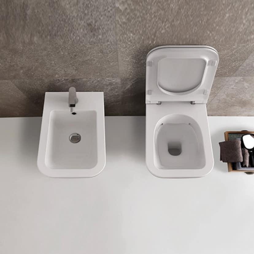 Vägghängd Toalettstol Globo Stone