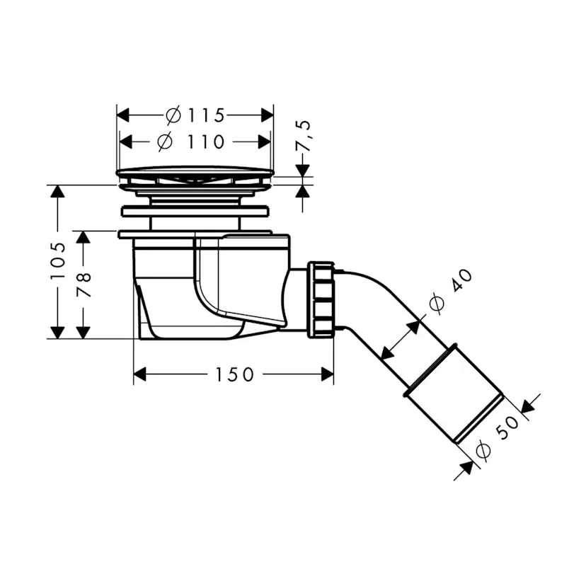 Avloppsset Hansgrohe Staro 90