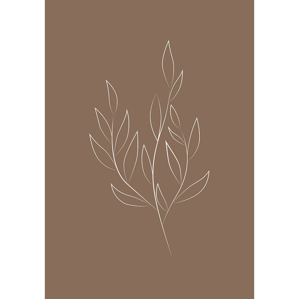 Posters Venture Home Drawed Leaf Brun