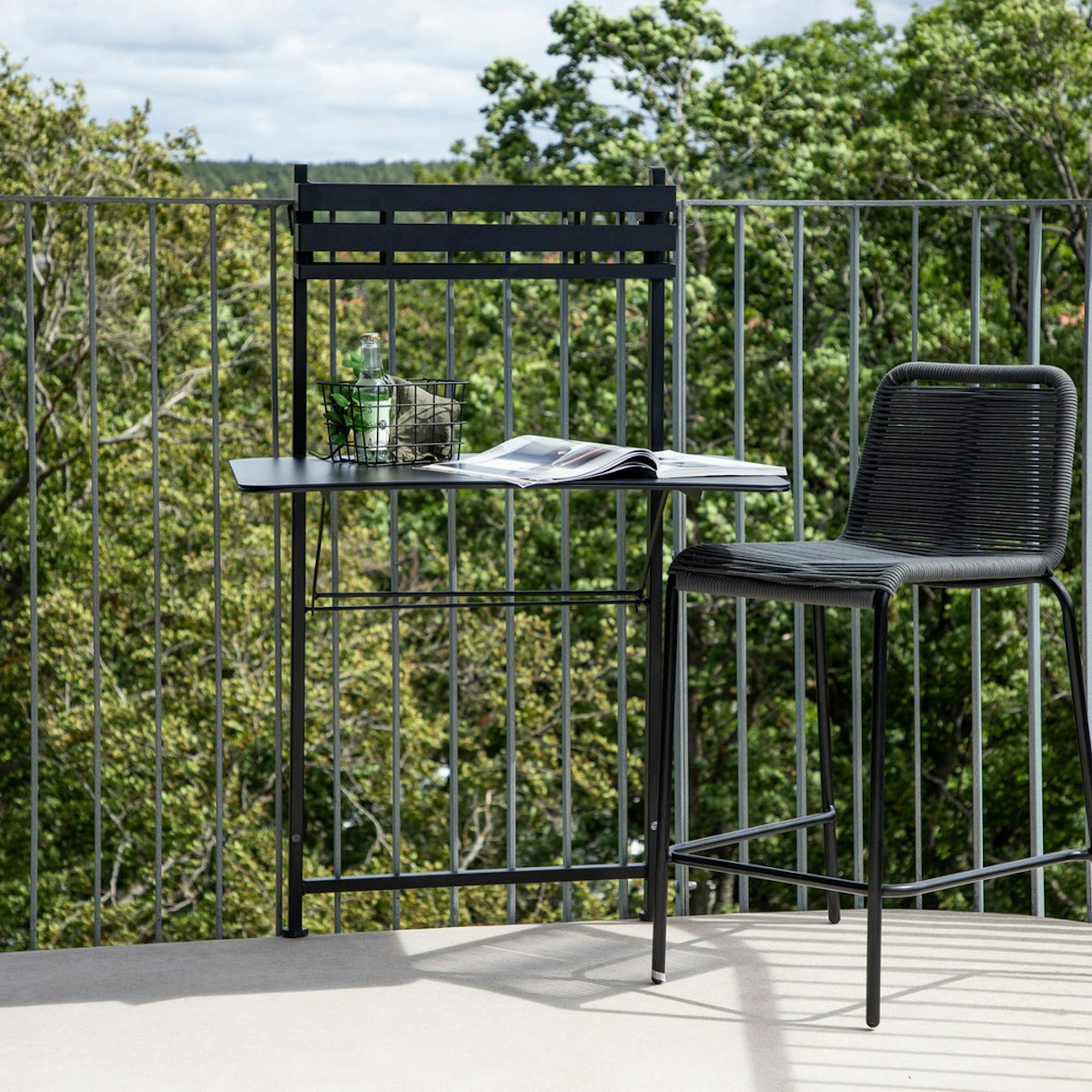 Hängbord Venture Home Borneo Balkongbord Hängande Svart Stål Utomhus