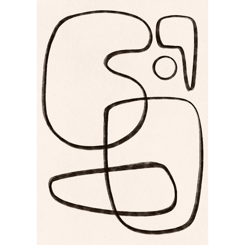 Posters Venture Home Line Art Vit/svart