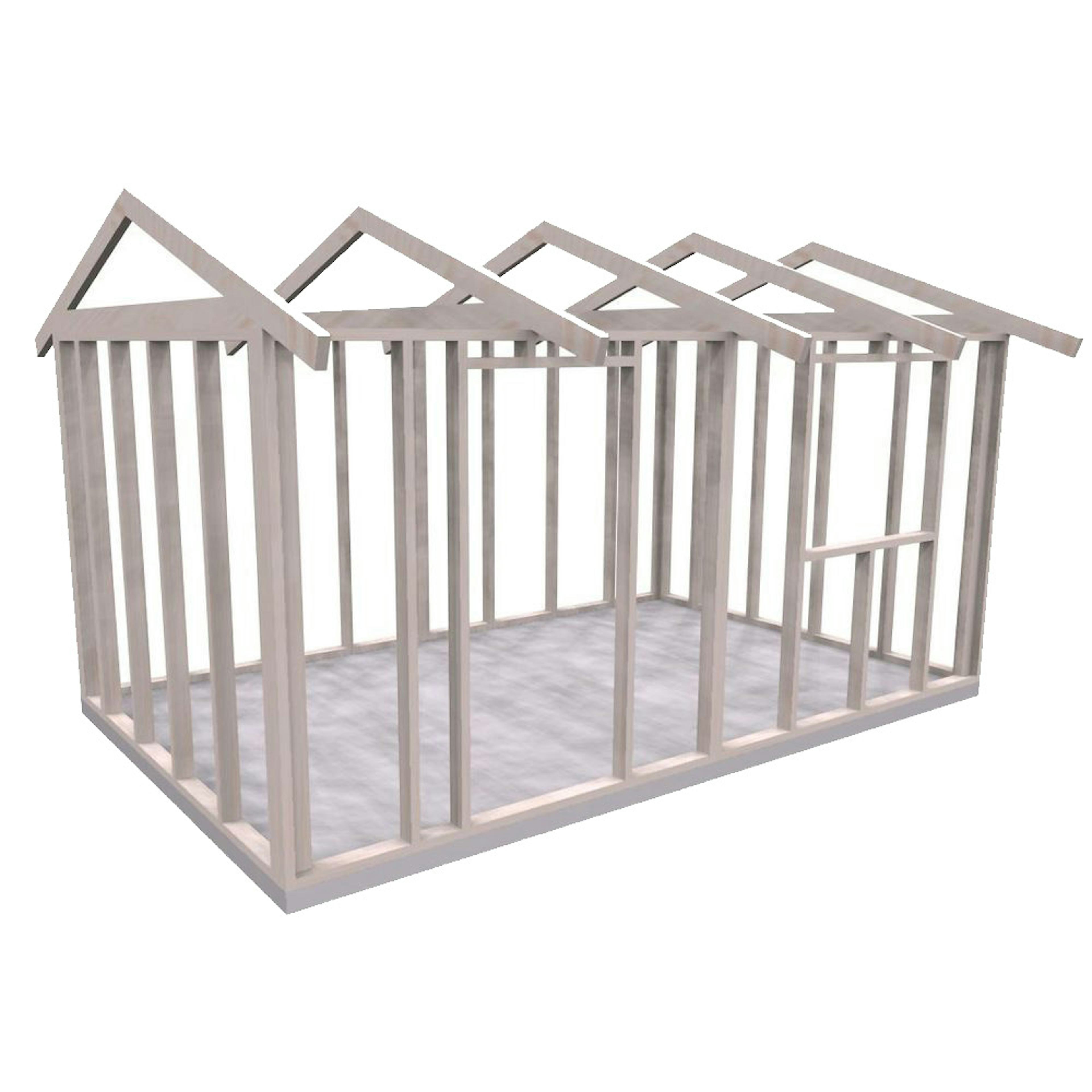 Friggebodsstomme Byggstommar 19 grader 4800x3000 mm Färdiga Sektioner