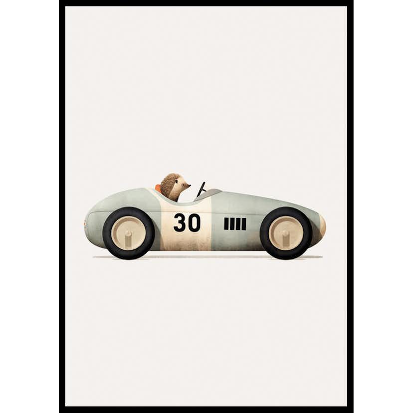 Poster Gallerix Hedgehog In Toy Car