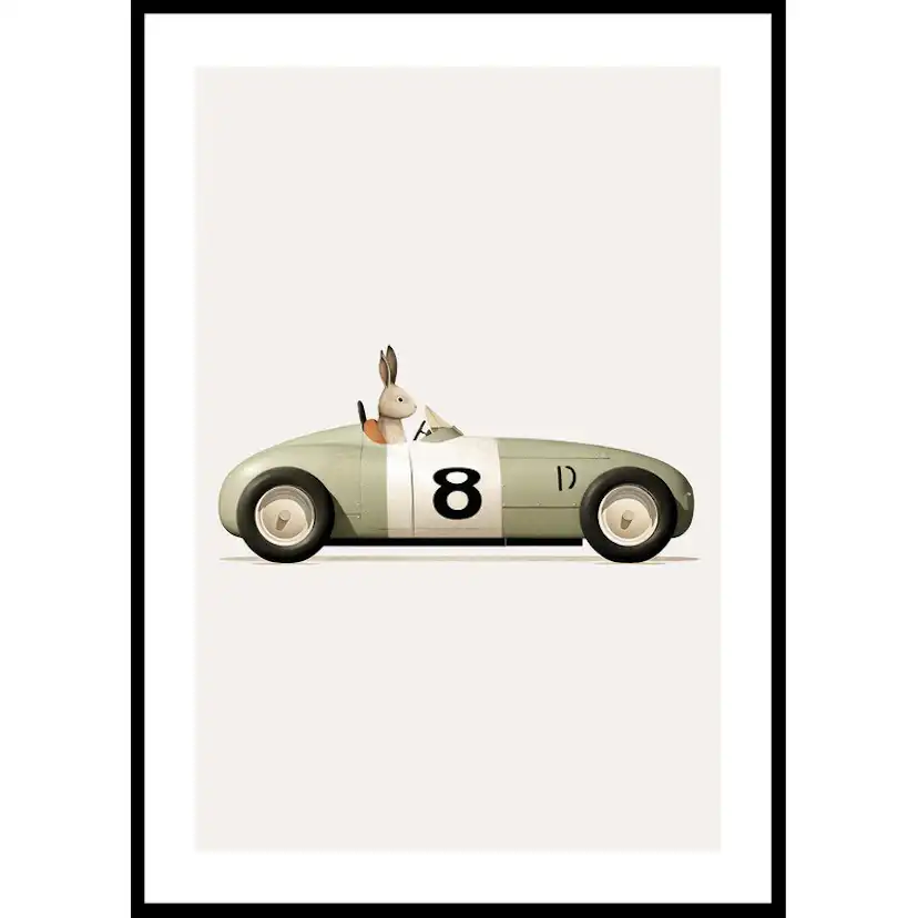 Poster Gallerix Rabbit In Toy Car