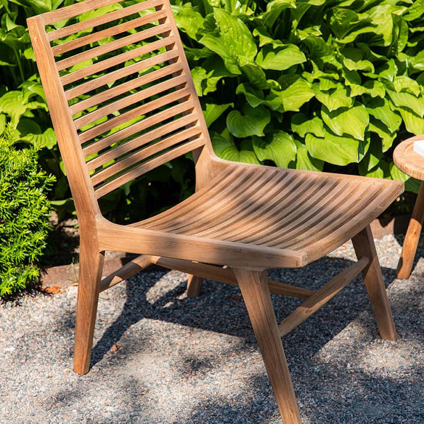 Loungestol Venture Home Ribbon Utomhusstol i Naturfärgad Teak