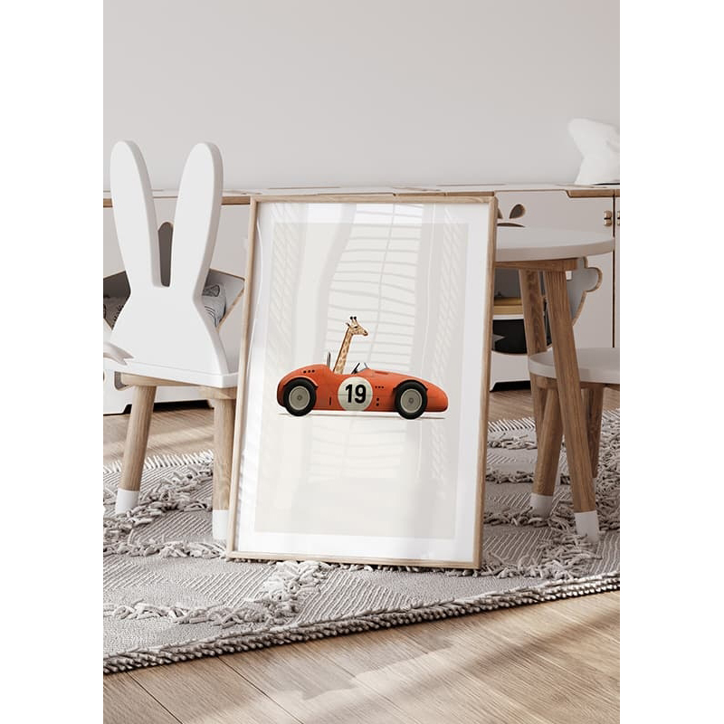 Poster Gallerix Giraffe In Toy Car