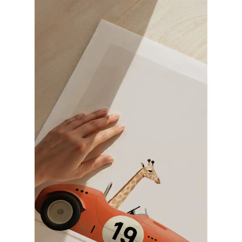 Poster Gallerix Giraffe In Toy Car