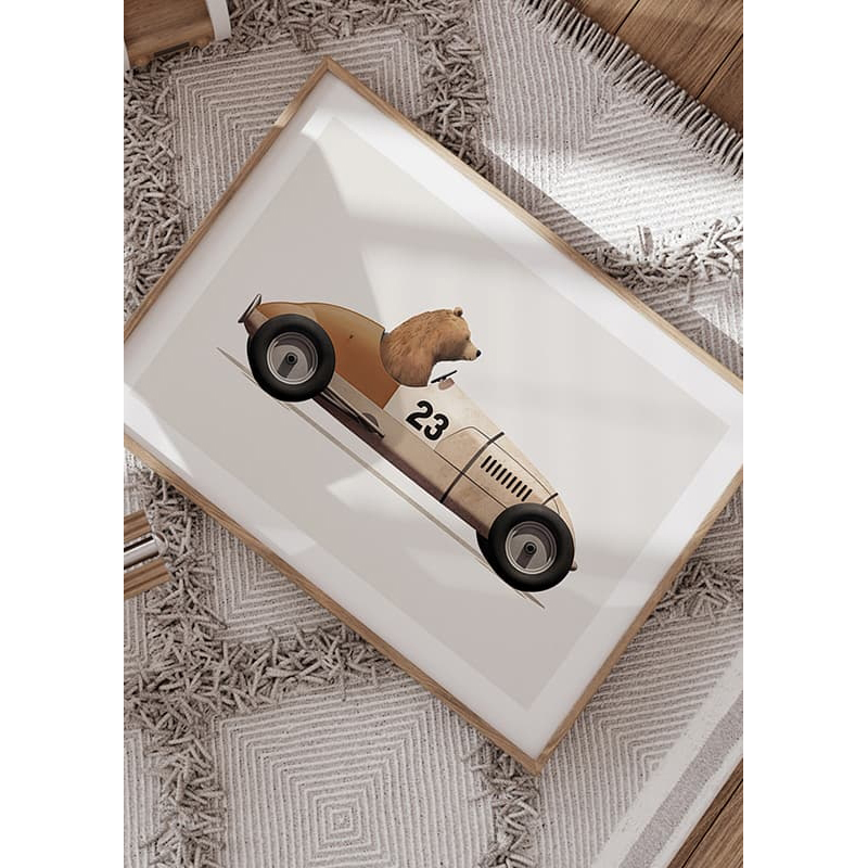 Poster Gallerix Bear In Toy Car