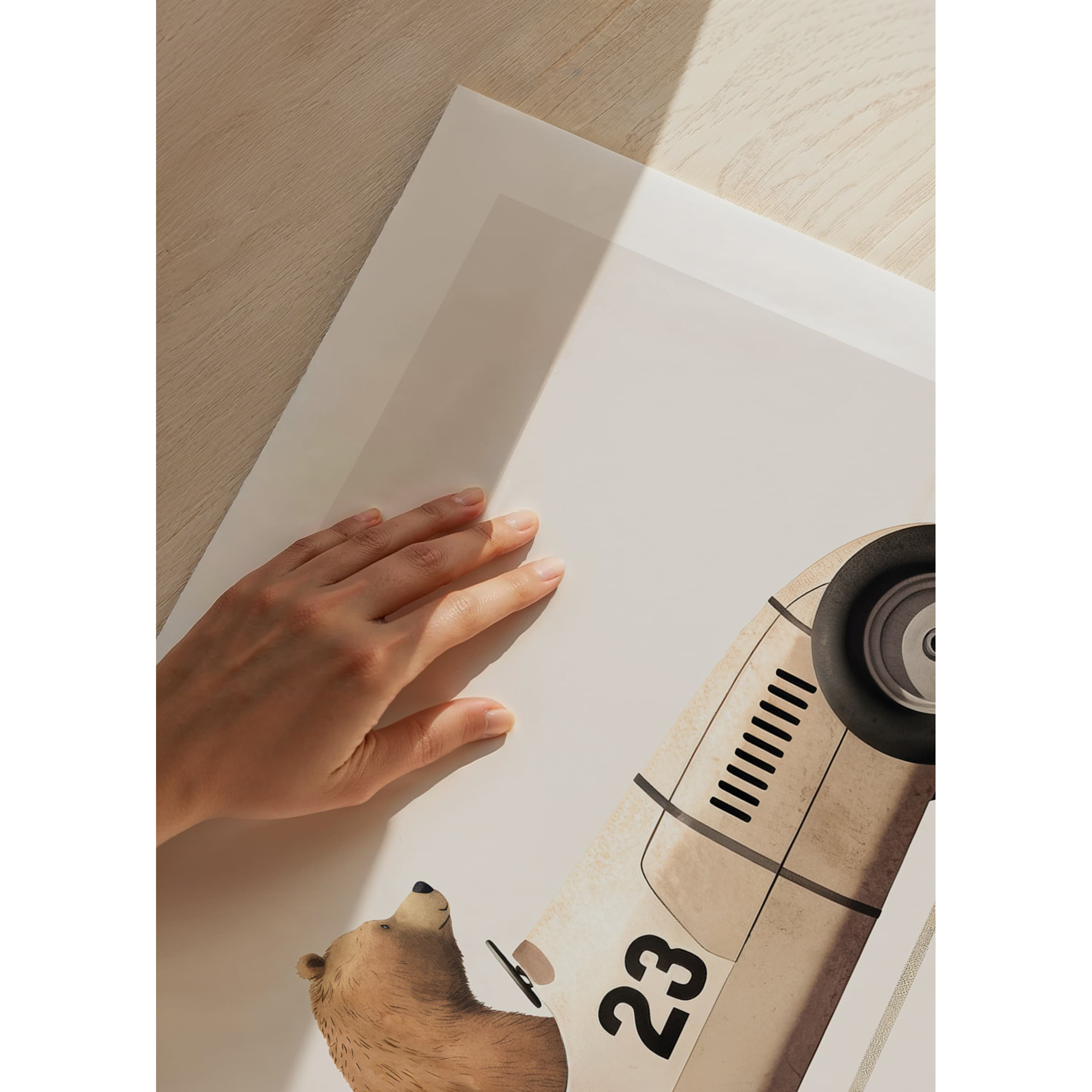 Poster Gallerix Bear In Toy Car