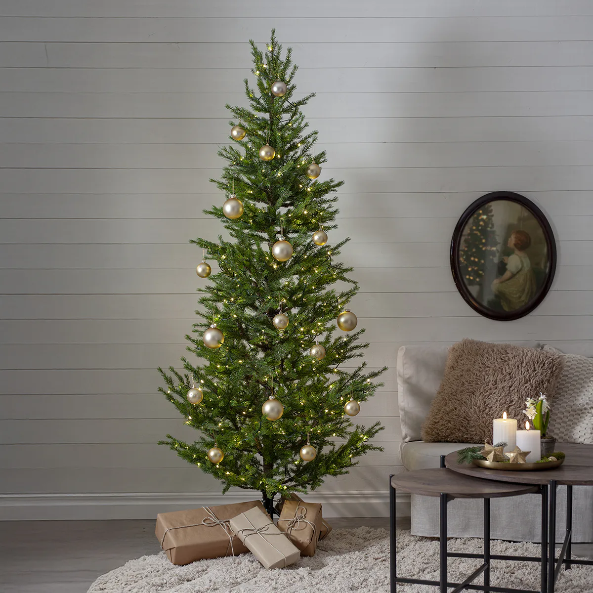 Plastgran Star Trading Malung med LED-belysning 200 cm