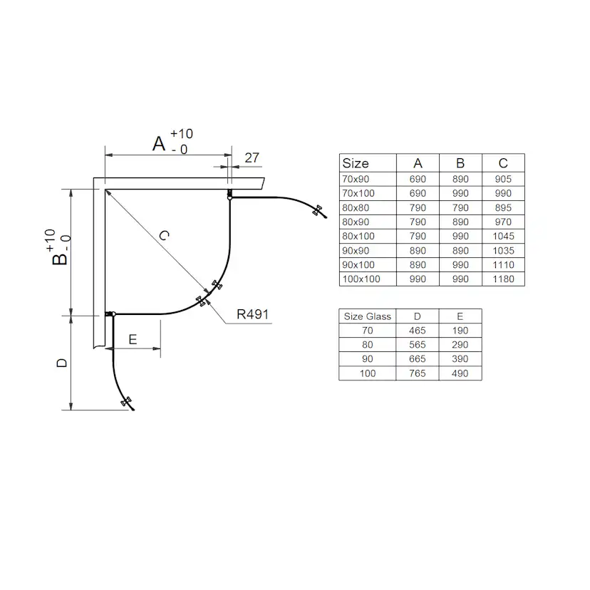 Duschhörn Svedbergs Skoga Halvrund