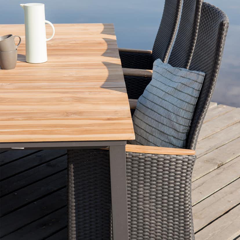 Positionsfåtölj Venture Home Padova Svart/Teak