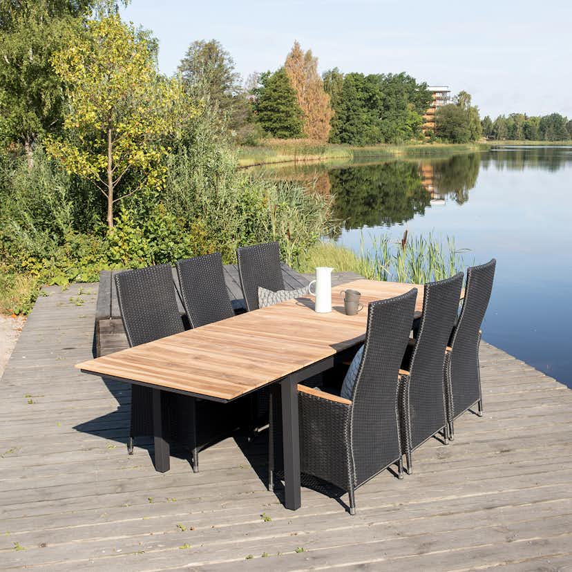 Positionsfåtölj Venture Home Padova Svart/Teak
