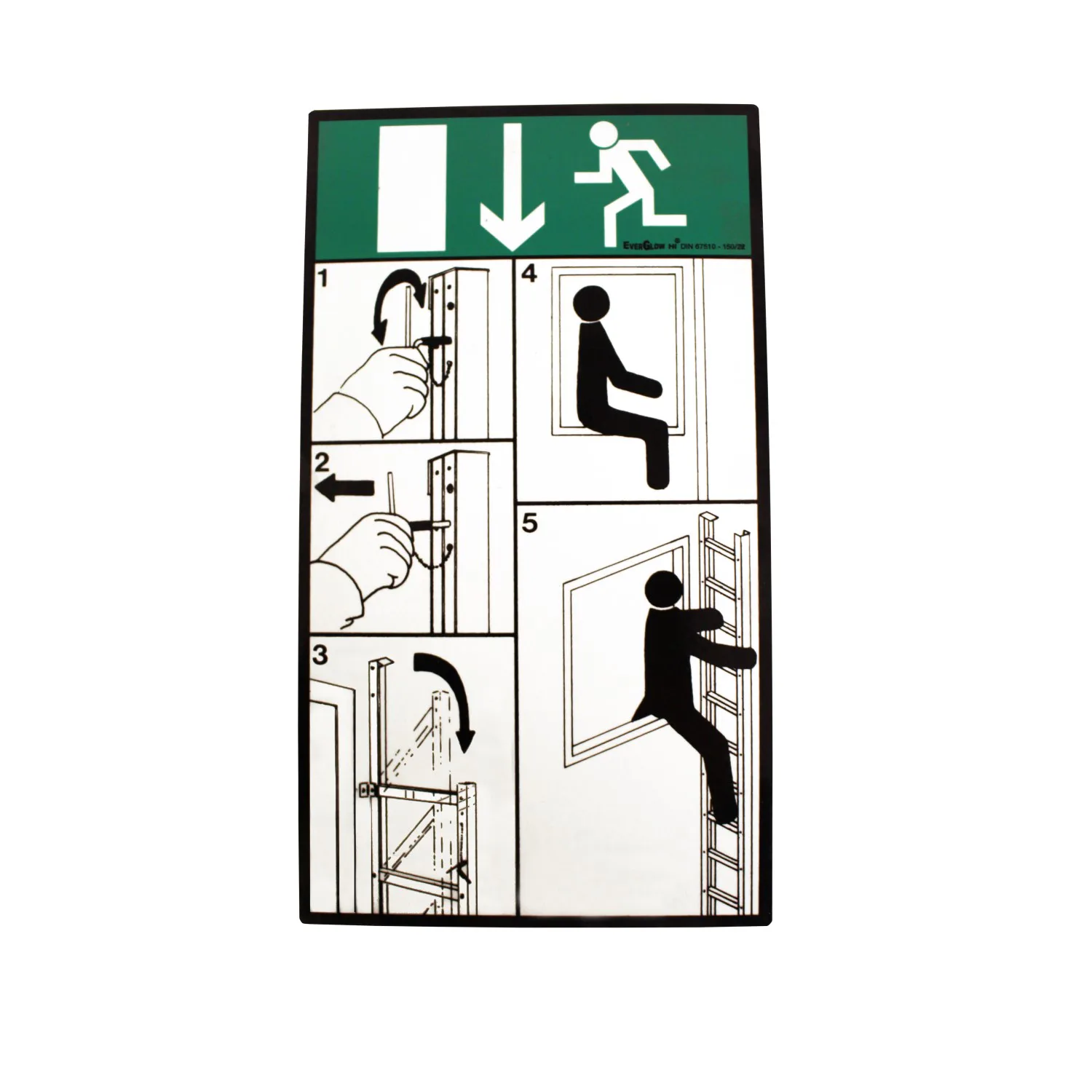 Skylt Skeppshultstegen Utrymningsstege Fällbar