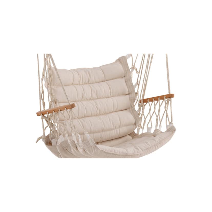 Hängstol Venture Home Tapaz, Utomhus Hänggunga i Vit Bomull/Polyester/Trä