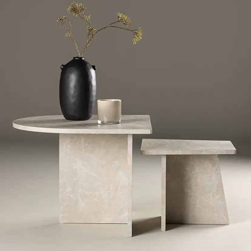 Soffbord Venture Home Sala Beige Vardagsrumsbord med Marmorlook