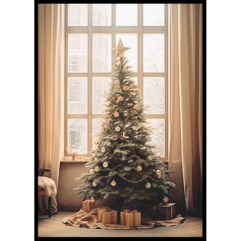 Poster Gallerix Christmas Tree By Window