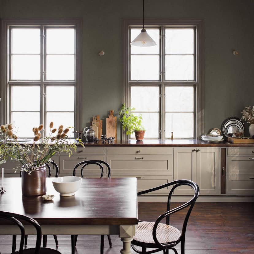 Tapet Boråstapeter Canvas Olive 6130