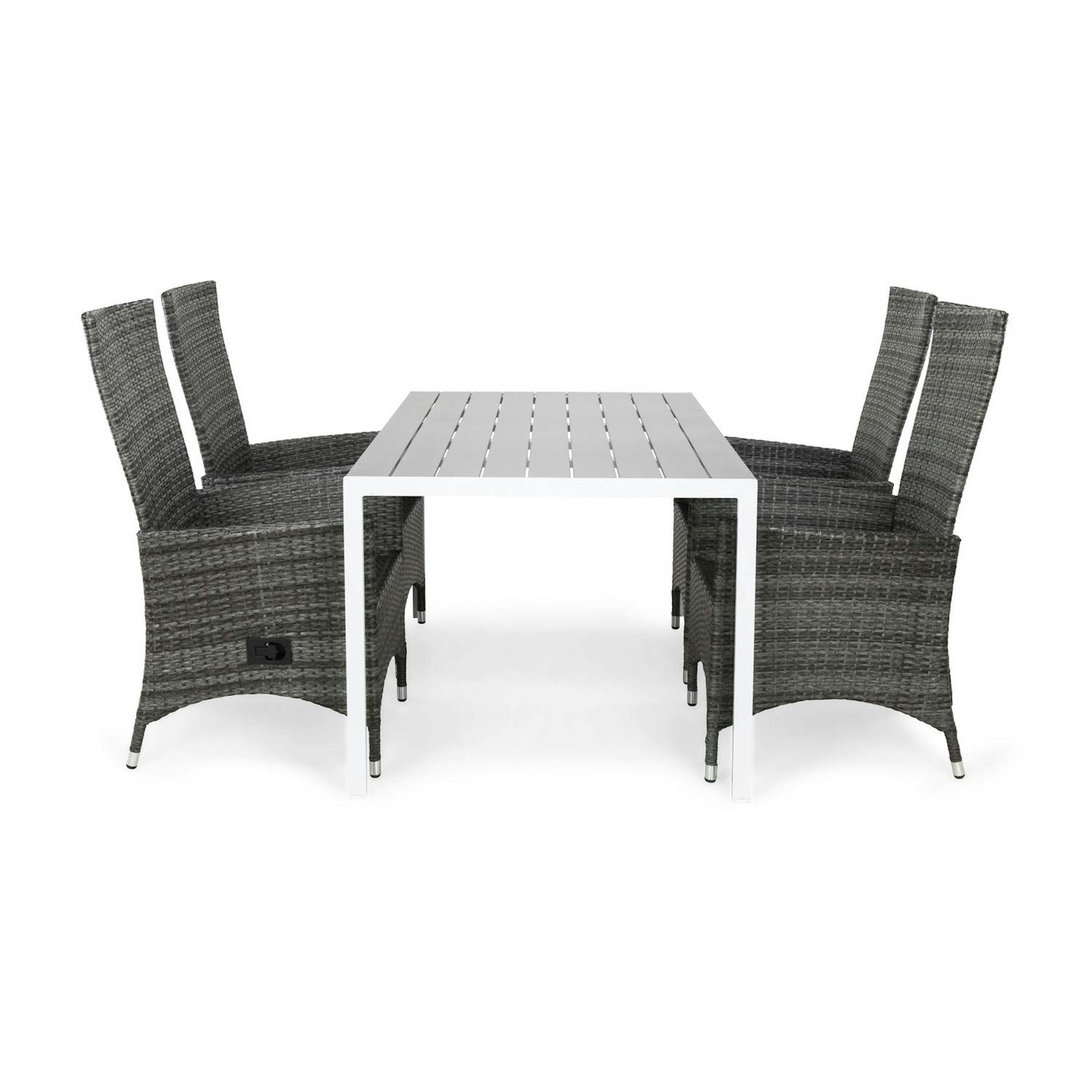 Matgrupp Comfort Garden Tunis Matgrupp Utomhus 150 med 4 Jenny Ställbar Fåtölj