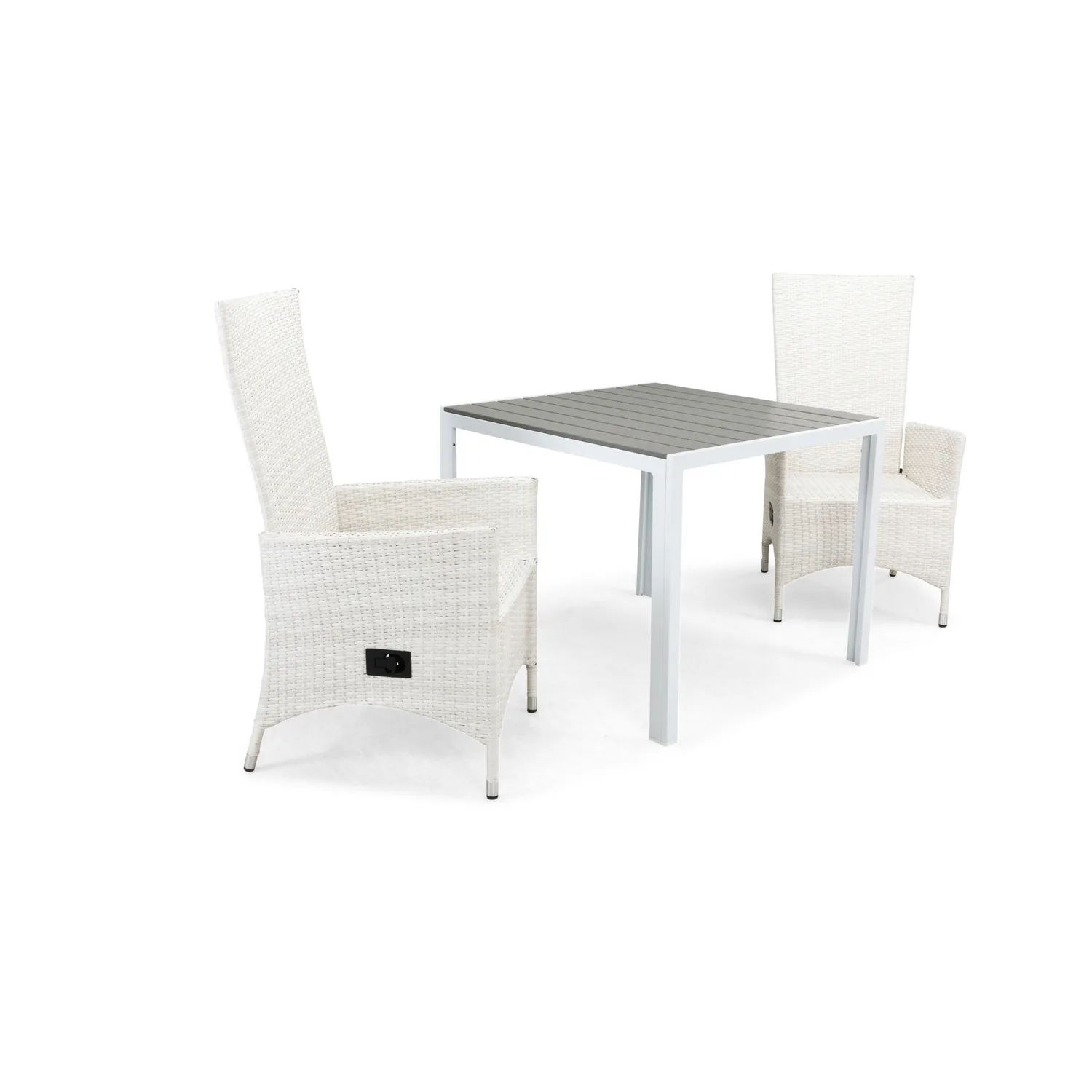 Matgrupp Utomhus Comfort Garden Tunis 90 med 2 Ställbara Utefåtöljer Jenny