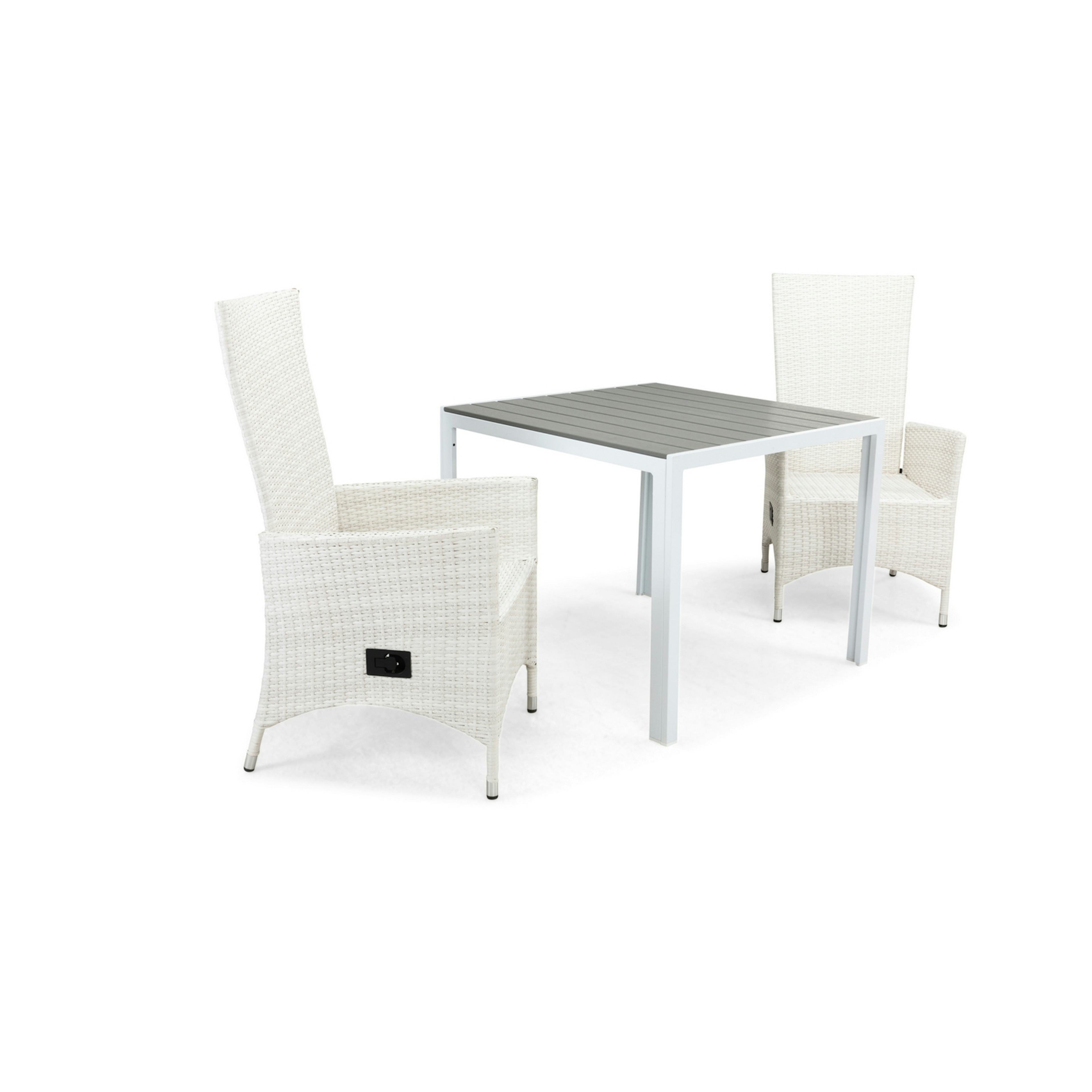 Matgrupp Utomhus Comfort Garden Tunis 90 med 2 Ställbara Utefåtöljer Jenny