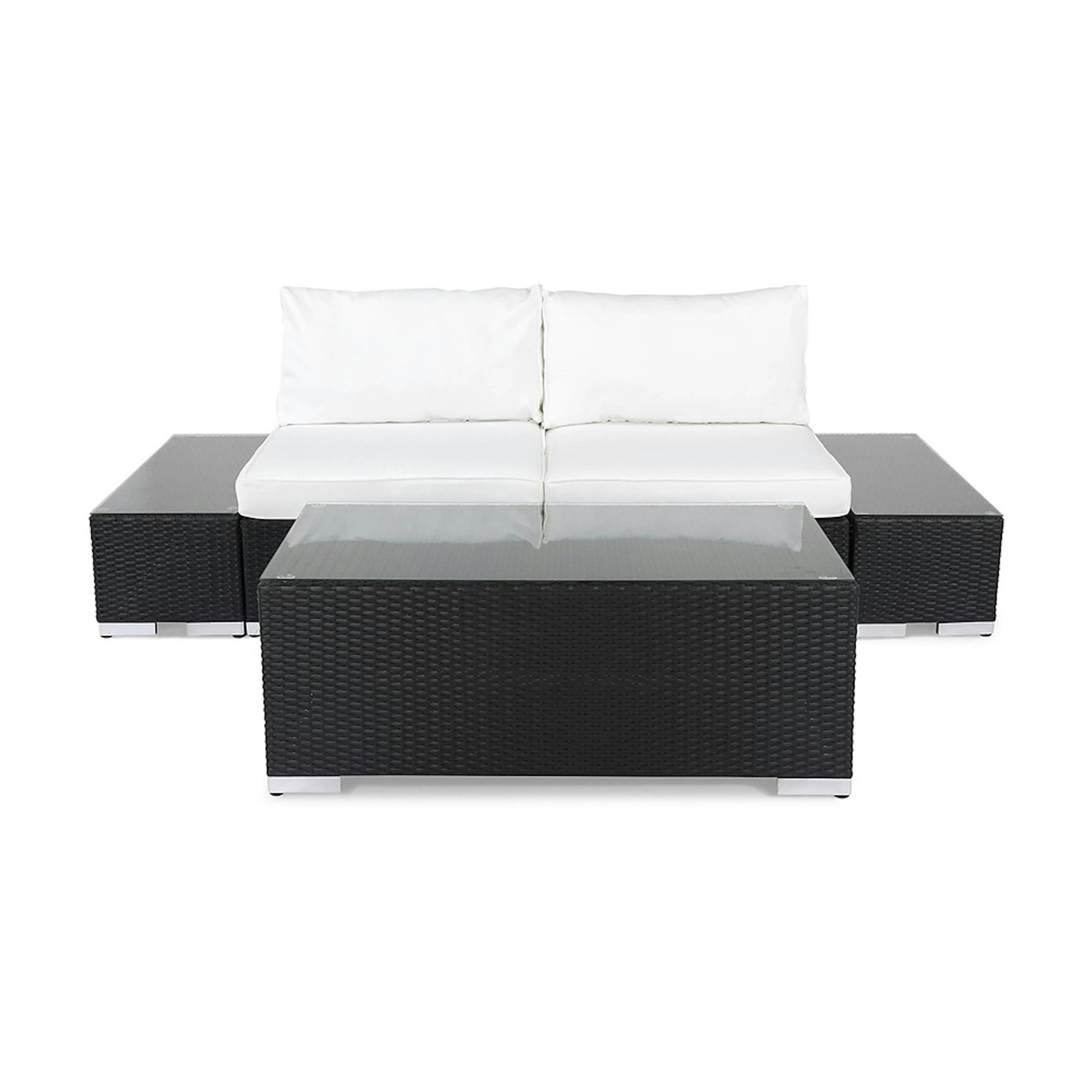 Loungegrupp Comfort Garden Bahamas Soffa 2-sits med Utebord Svart/Vit Utomhus