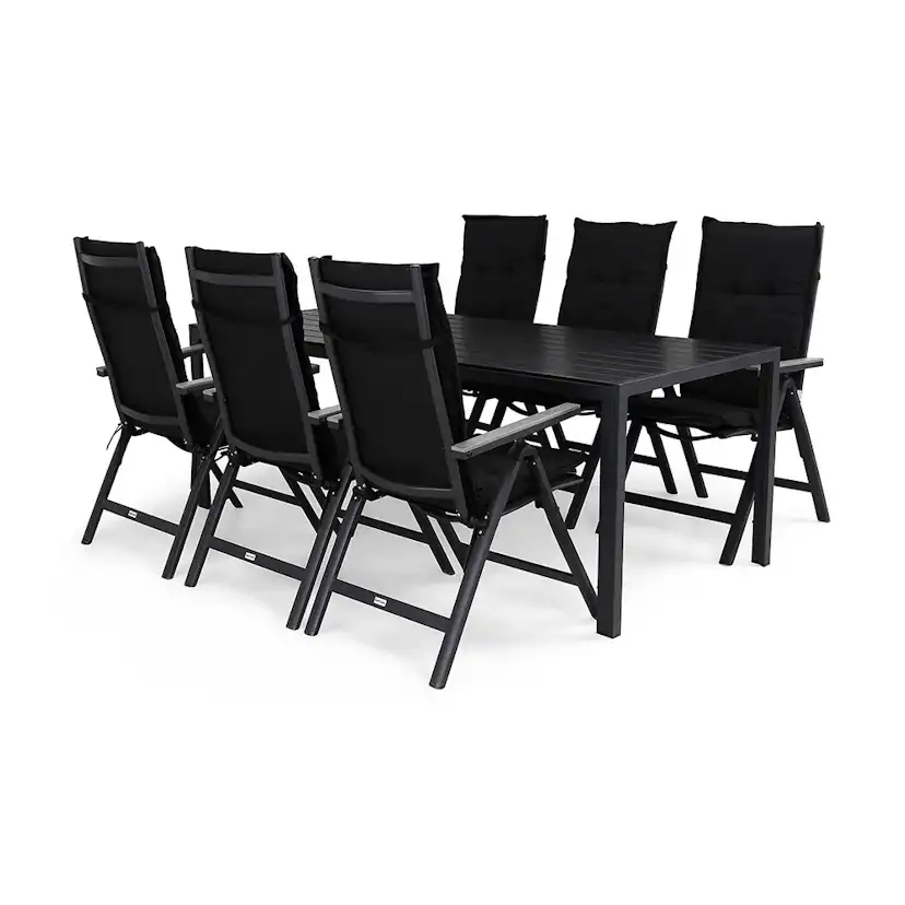 Matgrupp Comfort Garden Tunis med 6 Monaco Light Positionsstolar